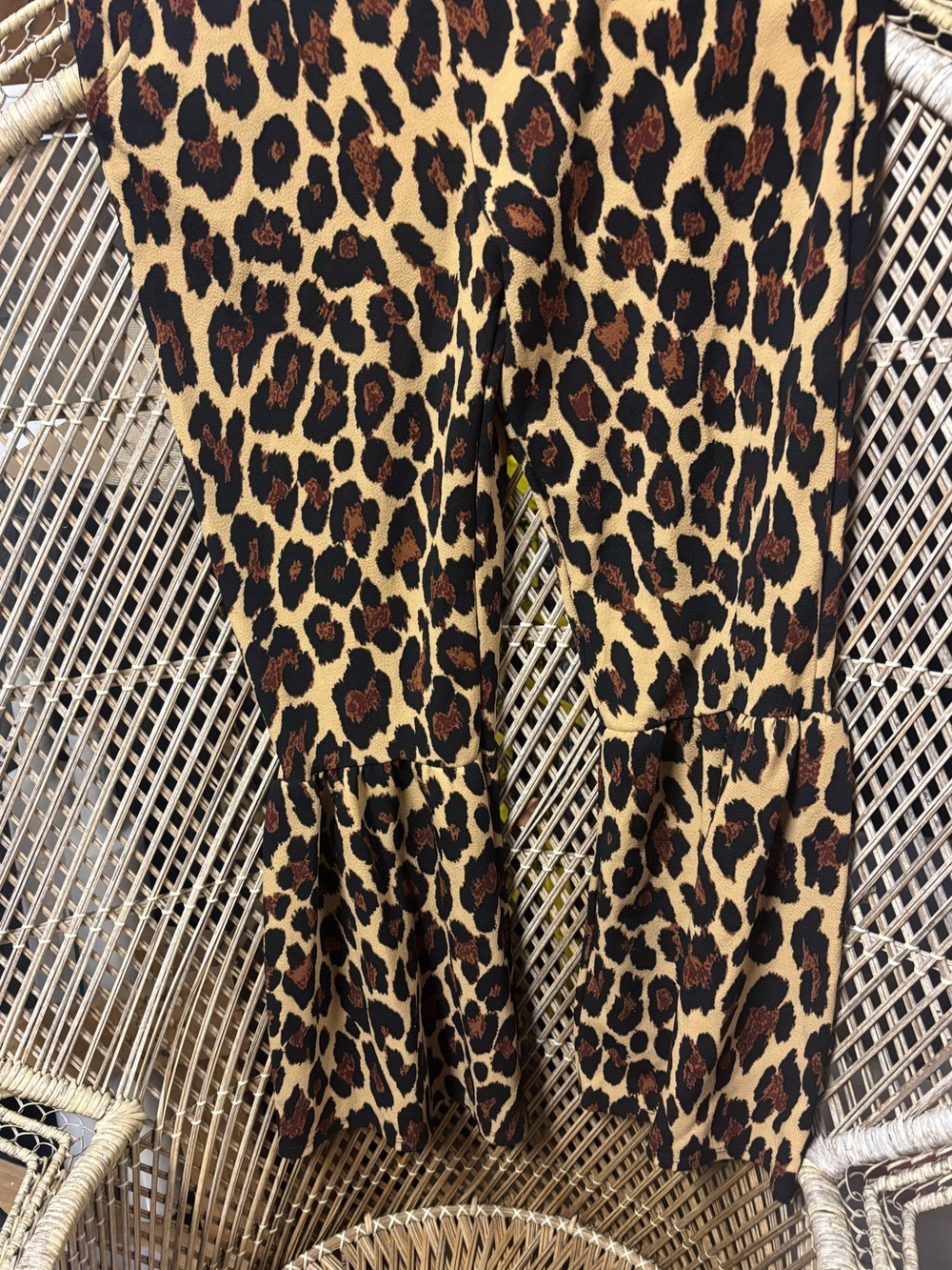 Avenue Leopard Print flare bottom pants - Tan, Black & Brown